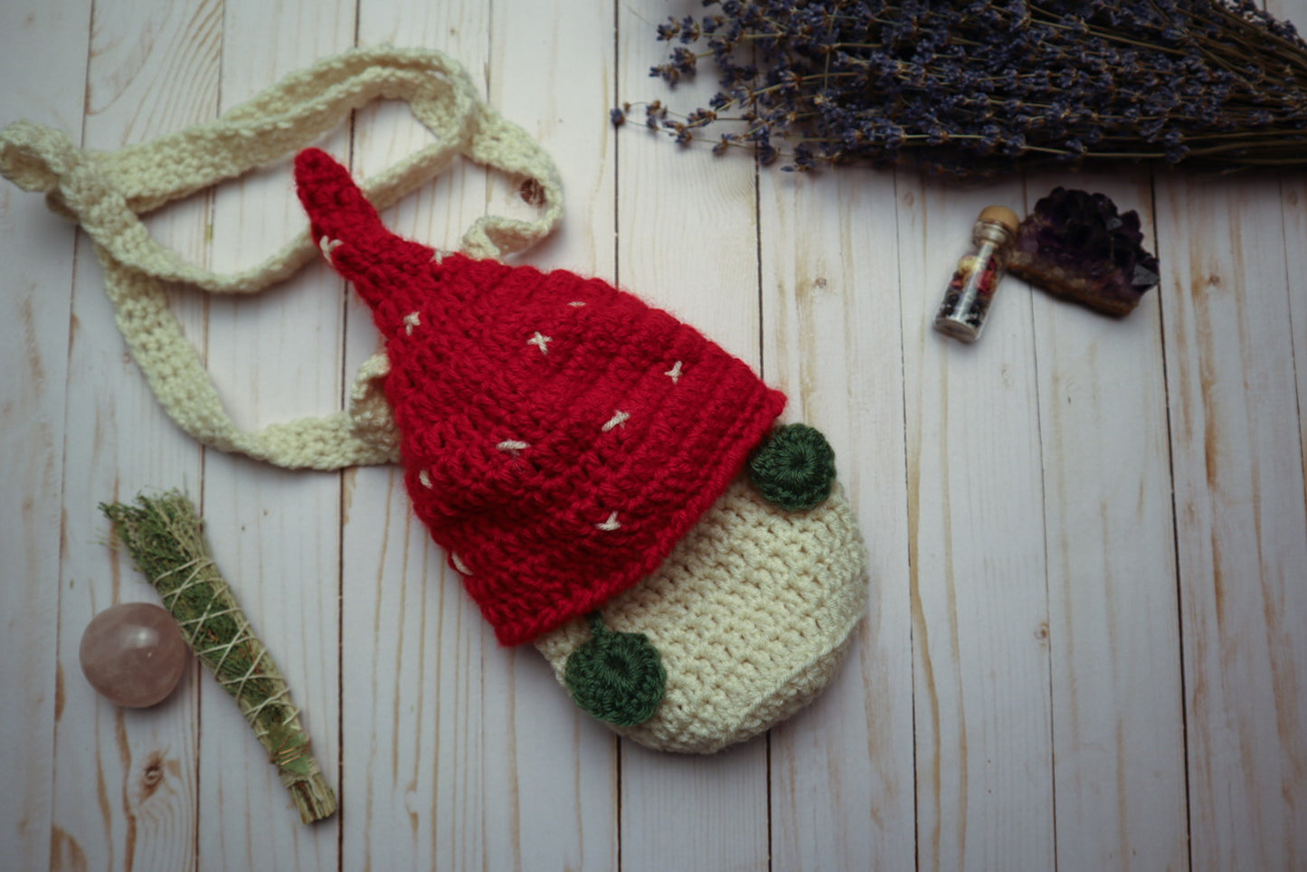 mushroom drawstring purse