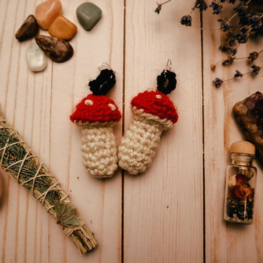 mushroom earrings