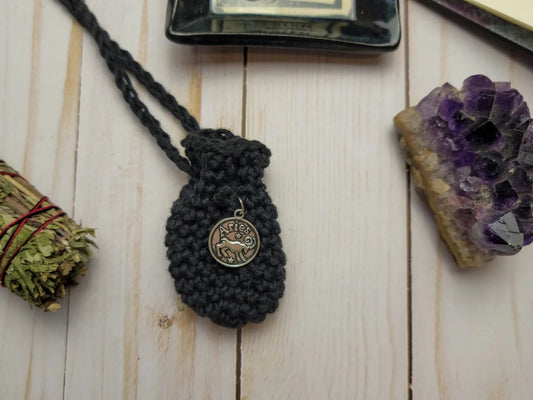 zodiac crystal pouches