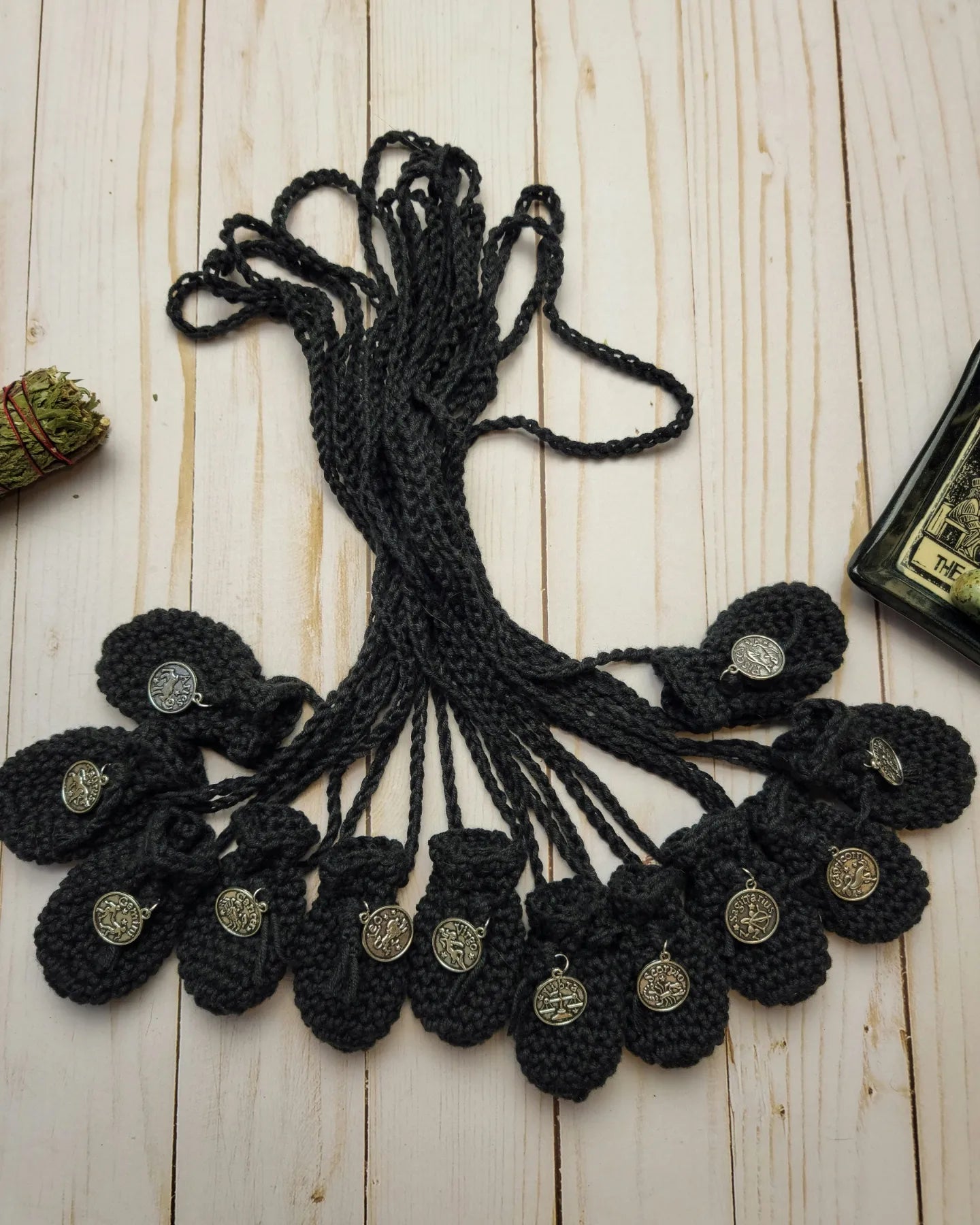 zodiac crystal pouches