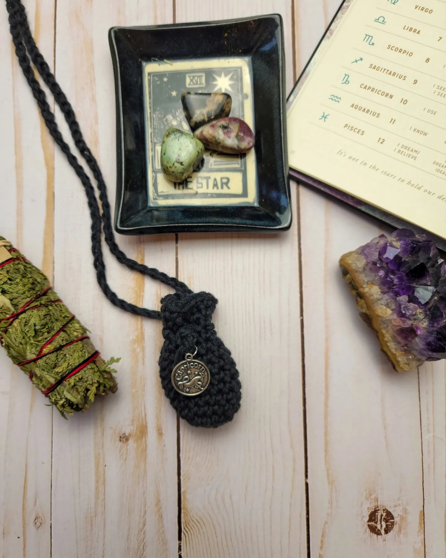 zodiac crystal pouches