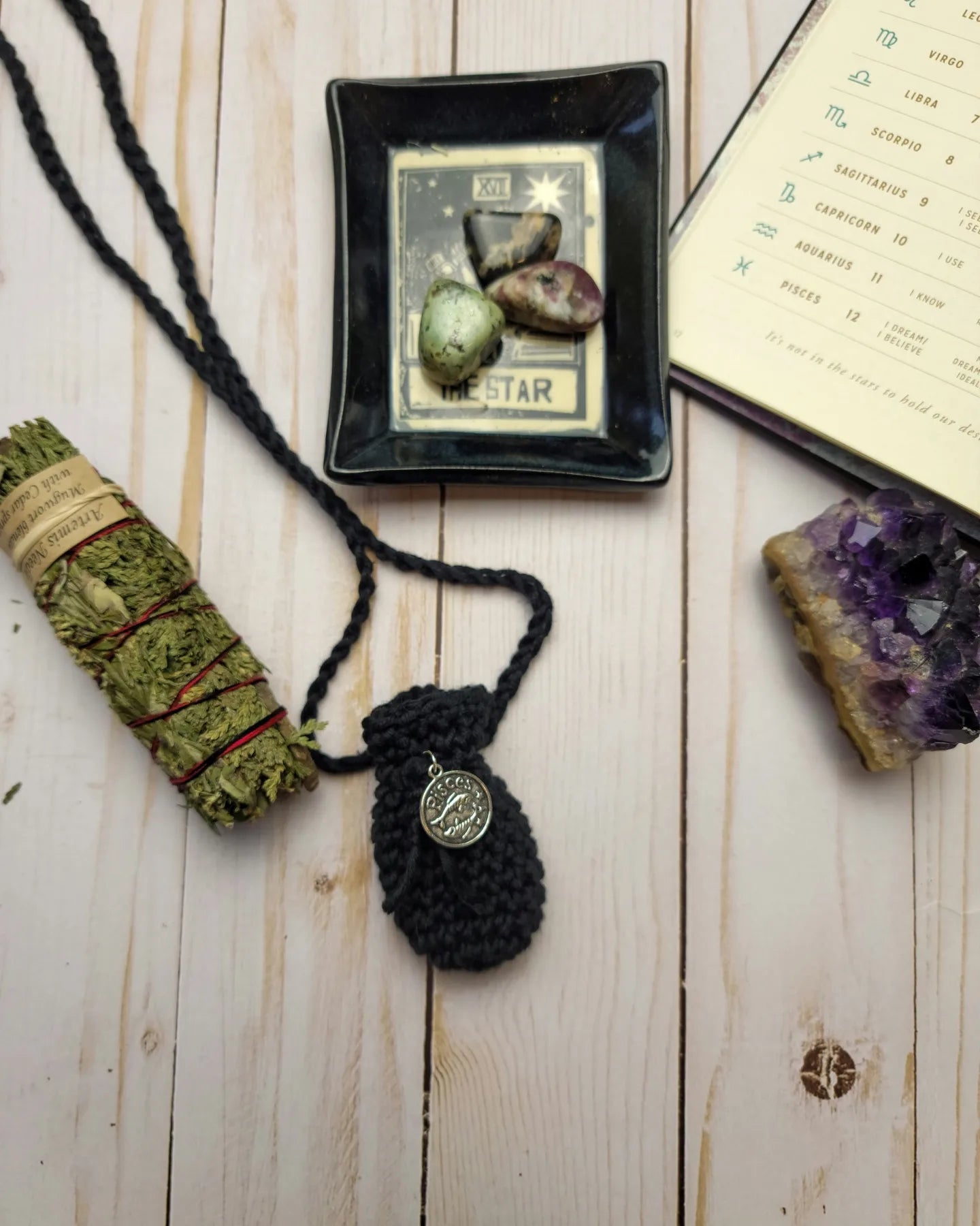 zodiac crystal pouches