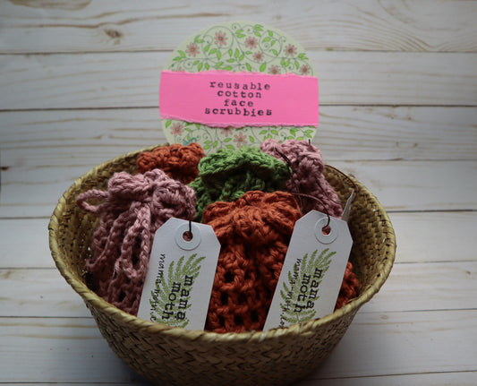 reusable cotton face scrubbies